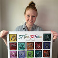 Poster 32 Tiere 32 Farben 50x70cm - ohne Rahmen