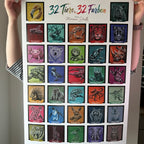 Poster 32 Tiere 32 Farben 50x70cm - ohne Rahmen